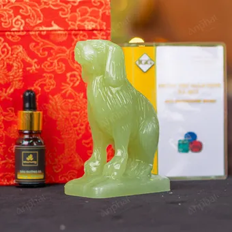 Tượng Chó Đá Onyx Xanh - 12cm - M2901043