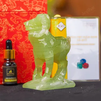 Tượng Dê Đá Onyx Xanh - 12cm - M29010411