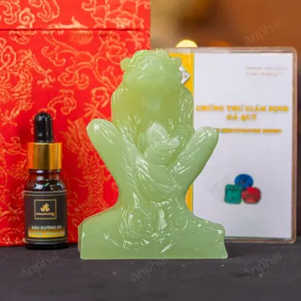 Tượng Khỉ Đá Onyx Xanh - 12cm - M2901046