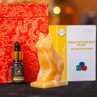 Tượng Mèo Đá Ngọc Hoàng Long - 10cm - M28500308