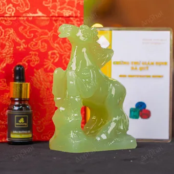 Tượng Ngựa Đá Onyx Xanh - 12cm - M2901041