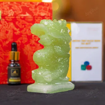 Tượng Rồng Đá Onyx Xanh - 12cm - M290106