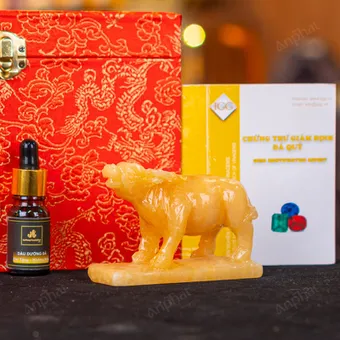 Tượng Trâu Đá Ngọc Hoàng Long - 10cm - M2850027