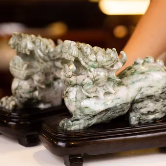 Cặp Tỳ Hưu Ngọc Phỉ Thúy (Ngọc Jadeite) Tự Nhiên Cao Cấp 10,8kg, 30cm - M2281