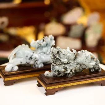 Cặp Tỳ Hưu Ngọc Phỉ Thúy (Ngọc Jadeite) Tự Nhiên Cao Cấp 5,4kg, 24cm - M2282