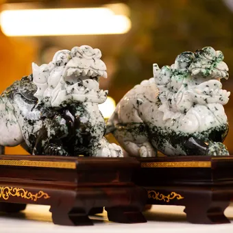 Cặp Tỳ Hưu Ngọc Phỉ Thúy (Ngọc Jadeite) Tự Nhiên Cao Cấp 12,3kg, 29cm - M2317