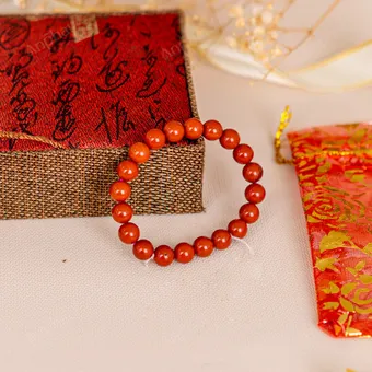 Vòng Tay Ngọc Bích Đỏ 1A 8 Ly 079-0481A-8