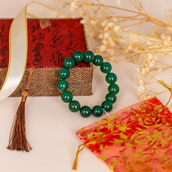 Vòng Tay Mã Não Xanh 1A 12 Ly 079-0371A-12