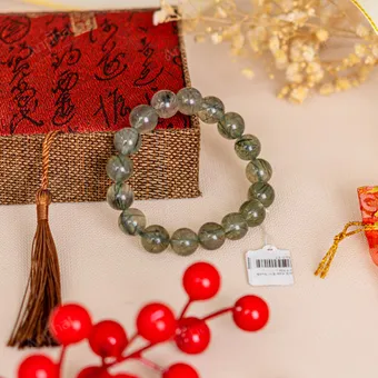 Vòng Tay Thạch Anh Tóc Xanh Loại 1 12 Ly 07-2162-12