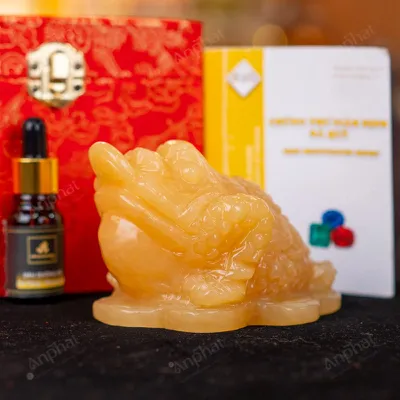 Thiềm Thừ (Cóc 3 Chân - Cóc Ngậm Tiền) Ngọc Hoàng Long Vàng 11cm - 063-0491A-10