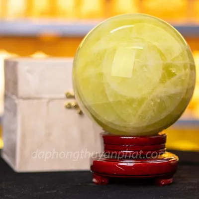 Quả Cầu Phong Thủy Đá Thạch Anh Vàng 5.62kg, 15cm - M197710