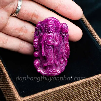Mặt Phật Bản Mệnh | Mặt Phật A Di Đà Đá Ruby M2373 - 58,7g