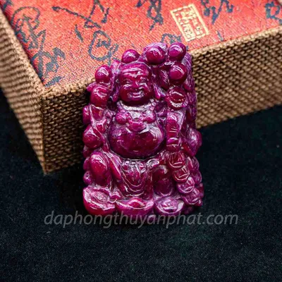 Mặt Phật Bản Mệnh | Mặt Phật Di Lạc Đá Ruby M2375 - 88,5g