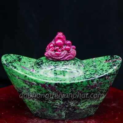 Mặt Phật Bản Mệnh | Mặt Đá Ruby Hình Rồng M2372