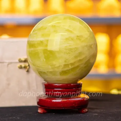 Quả Cầu Phong Thủy Đá Thạch Anh Vàng 4.88kg, 15cm - M19778