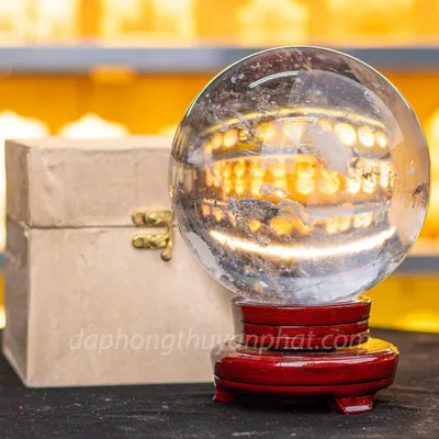 Quả Cầu Phong Thủy Màu Trắng | Đá Núi Lửa Trắng - 4,5kg - 15cm  M216310