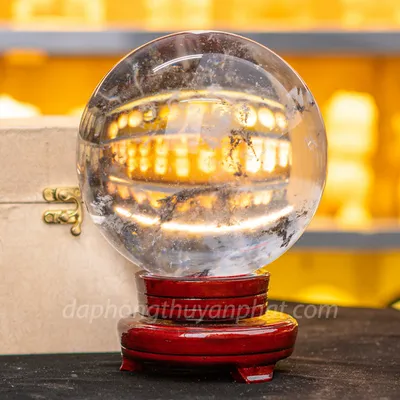 Quả Cầu Phong Thủy Màu Trắng | Đá Núi Lửa Trắng - 4,5kg - 15cm  M216310