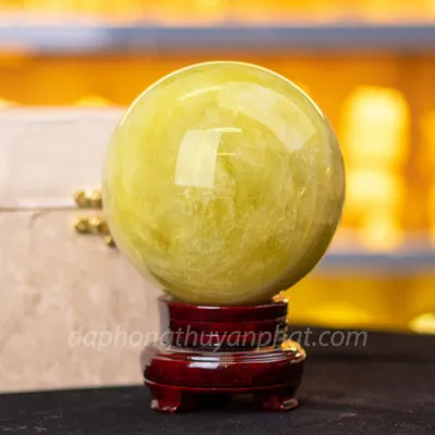 Quả Cầu Phong Thủy Đá Thạch Anh Vàng 2.94kg, 12,5cm - M19775