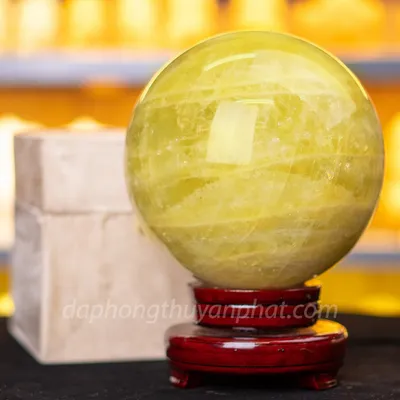 Quả Cầu Phong Thủy Đá Thạch Anh Vàng 6.13kg, 16cm - M197711
