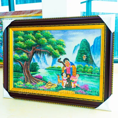 Tranh Đá Phong Thủy | Tranh Đá Quý Cao Cấp | Tranh Trường Thọ - Chất Liệu Đá Quý Tự Nhiên 100% - Kích Thước: 1m1 x 0,8m AT000