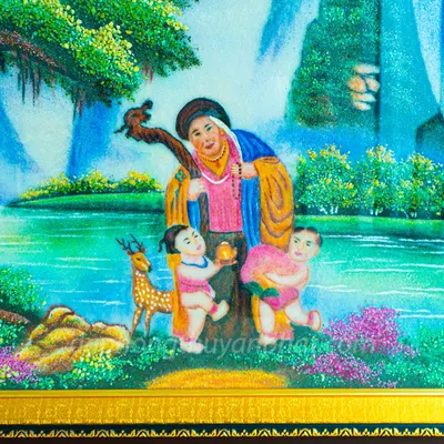 Tranh Đá Phong Thủy | Tranh Đá Quý Cao Cấp | Tranh Trường Thọ - Chất Liệu Đá Quý Tự Nhiên 100% - Kích Thước: 1m1 x 0,8m AT000