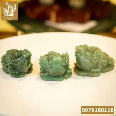Cóc Ngậm Tiền Màu Xanh | Thiềm Thừ (Cóc 3 Chân, Cóc Ngậm Tiền) Thạch Anh Xanh - M1363