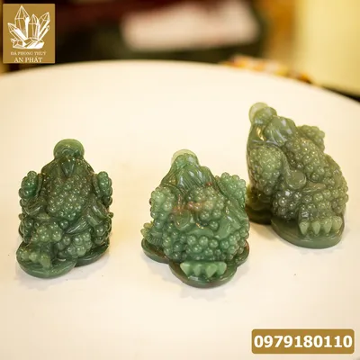 Cóc Ngậm Tiền Màu Xanh | Thiềm Thừ (Cóc 3 Chân, Cóc Ngậm Tiền) Thạch Anh Xanh - M1363