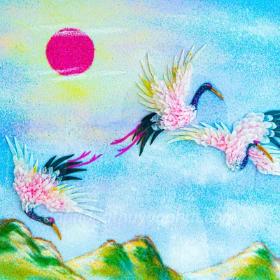 Tranh Đá Phong Thủy | Tranh Đá Quý Cao Cấp | Tranh Đá Quý Phong Cảnh | Tranh Tùng Hạc Chất Liệu Đá Quý Tự Nhiên 100% - Kích Thước: 1m92 x 1m12 AT009