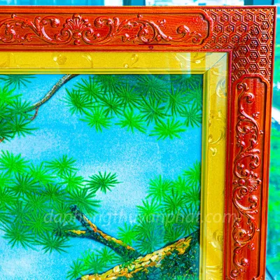 Tranh Đá Phong Thủy | Tranh Đá Quý Cao Cấp | Tranh Đá Quý Phong Cảnh | Tranh Tùng Hạc Diên Niên Chất Liệu Đá Quý Tự Nhiên 100% - Kích Thước: 1m92 x 1m12 AT010