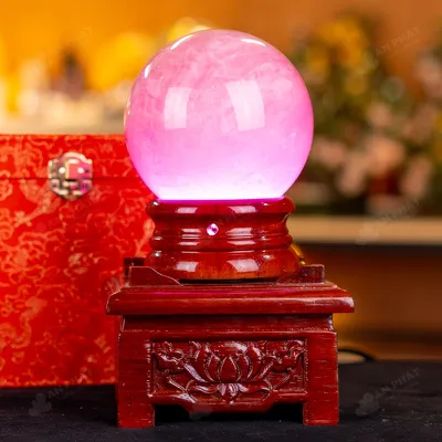 Quả Cầu Phong Thủy Đá Thạch Anh Hồng 6B - 1,6kg - M289016