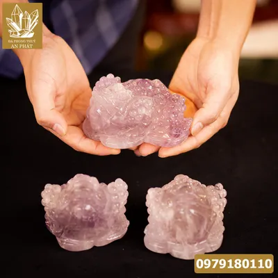 Thiềm Thừ (Cóc 3 Chân, Cóc Ngậm Tiền) Thạch Anh Tím - M1368