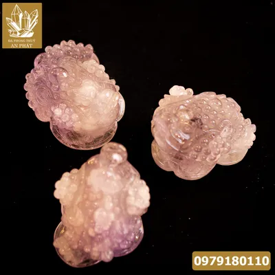 Thiềm Thừ (Cóc 3 Chân, Cóc Ngậm Tiền) Thạch Anh Tím - M1368