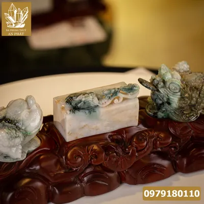 Thiềm Thừ Ngọc | Thiềm Thừ Ngọc Phỉ Thúy | Thiềm Thừ (Cóc 3 Chân, Cóc Ngậm Tiền) Ngọc Jadeit Combo 3 món - M1199