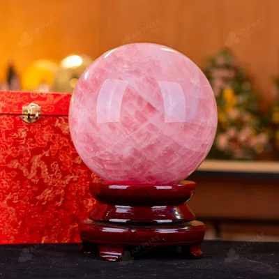 Quả Cầu Phong Thủy Đá Thạch Anh Hồng 6B - 13,86kg - M28901386