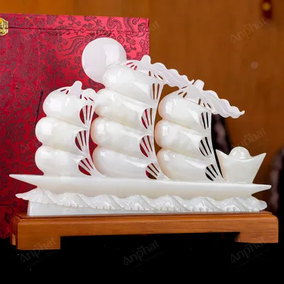Tác Phẩm Thuận Buồm Xuôi Gió Onyx Trắng - 40cm - M2949561