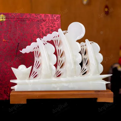 Tác Phẩm Thuận Buồm Xuôi Gió Onyx Trắng - 40cm - M2949561
