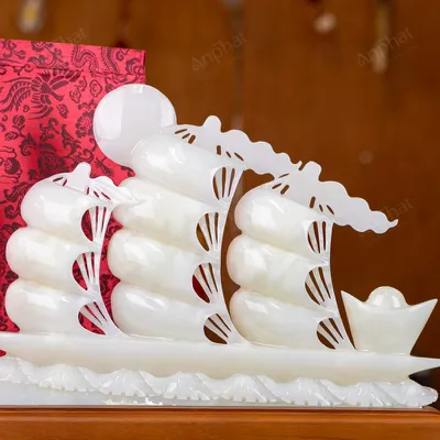 Tác Phẩm Thuận Buồm Xuôi Gió Onyx Trắng - 40cm - M2949561