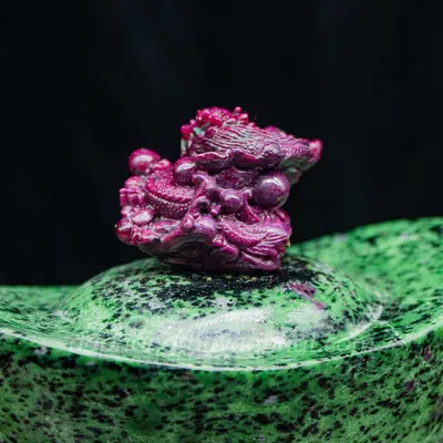 Mặt Phật Bản Mệnh | Mặt Đá Ruby Hình Rồng VIP M2429