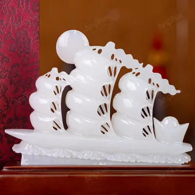 Tác Phẩm Thuận Buồm Xuôi Gió Onyx Trắng - 20cm - M2948093