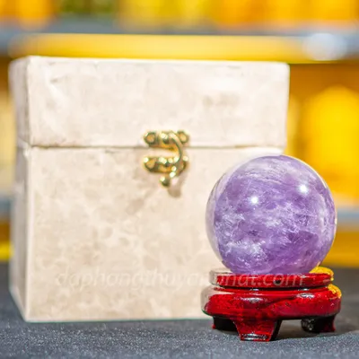 Qủa Cầu Đá Phong Thủy Thạch Anh Tím - 0,54kg - 7,5cm M25984
