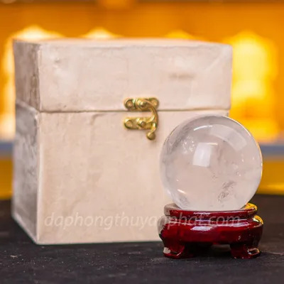 Quả Cầu Phong Thủy Đá Thạch Anh Trắng - 0,68Kg -8cm - M03871