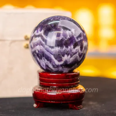 Qủa Cầu Đá Phong Thủy Thạch Anh Tím - 1,2kg - 9,5cm M25985