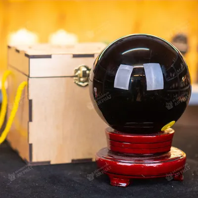 Qủa Cầu Phong Thủy Đá Núi Lửa Đen 2.86kg - 12.5cm - M0388