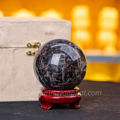 Quả Cầu Phong Thủy Đá Thạch Anh Đen - 1,22kg -9,5cm M26023