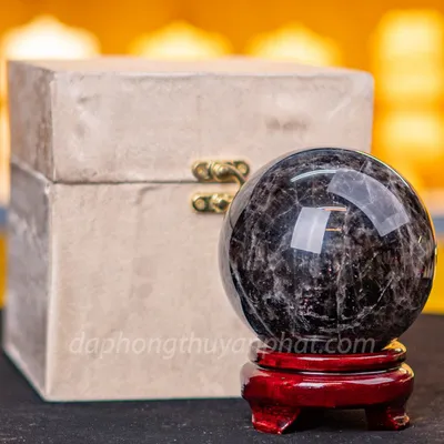 Quả Cầu Phong Thủy Đá Thạch Anh Đen - 1,22kg -9,5cm M26023