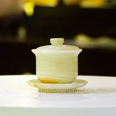 Độc Ẩm Trà Cao Cấp Bằng Chất Liệu Ngọc Hoàng Long, Ngọc Onyx Trắng, Xanh - M2160