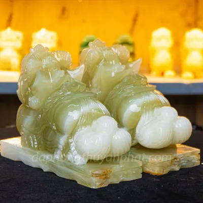 Cặp Tỳ hưu onyx xanh 25cm - M26920