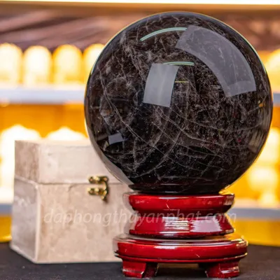 Quả Cầu Phong Thủy Đá Thạch Anh Đen - 9,05kg - 18,5cm - M26028