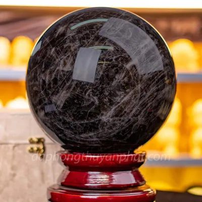 Quả Cầu Phong Thủy Đá Thạch Anh Đen - 9,05kg - 18,5cm - M26028