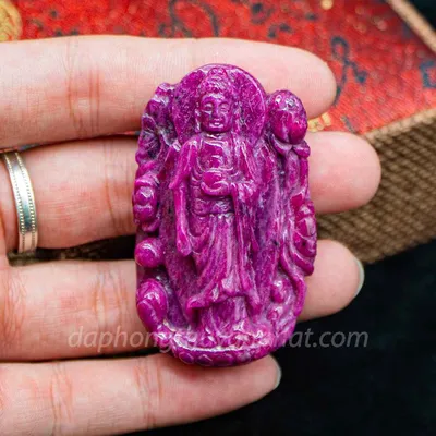 Mặt Phật Bản Mệnh | Mặt Phật A Di Đà Đá Ruby M2373 - 58,7g